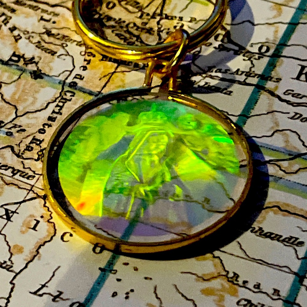 Holographic mother Mary medallion